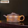220ml Yixing Purple Clay Teapot Handmade Large Caliber Pot Raw Ore Dragon Kiln Wood Burning Mud Kettle With Infuser Zisha Teaset