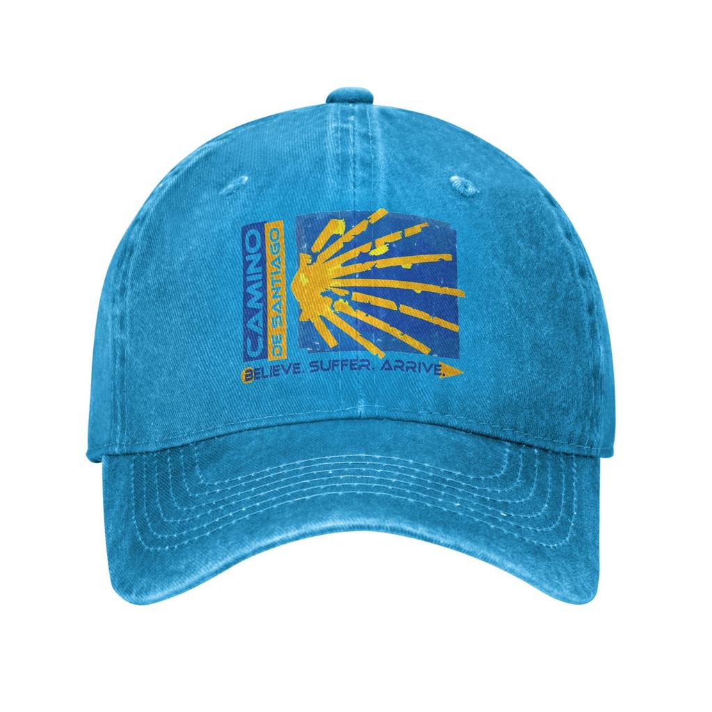 Camino De Santiago Way Of St James Unisex Unstructured Baseball Caps Hiking Distressed Denim Washed Hats Outdoor Gift Snapback