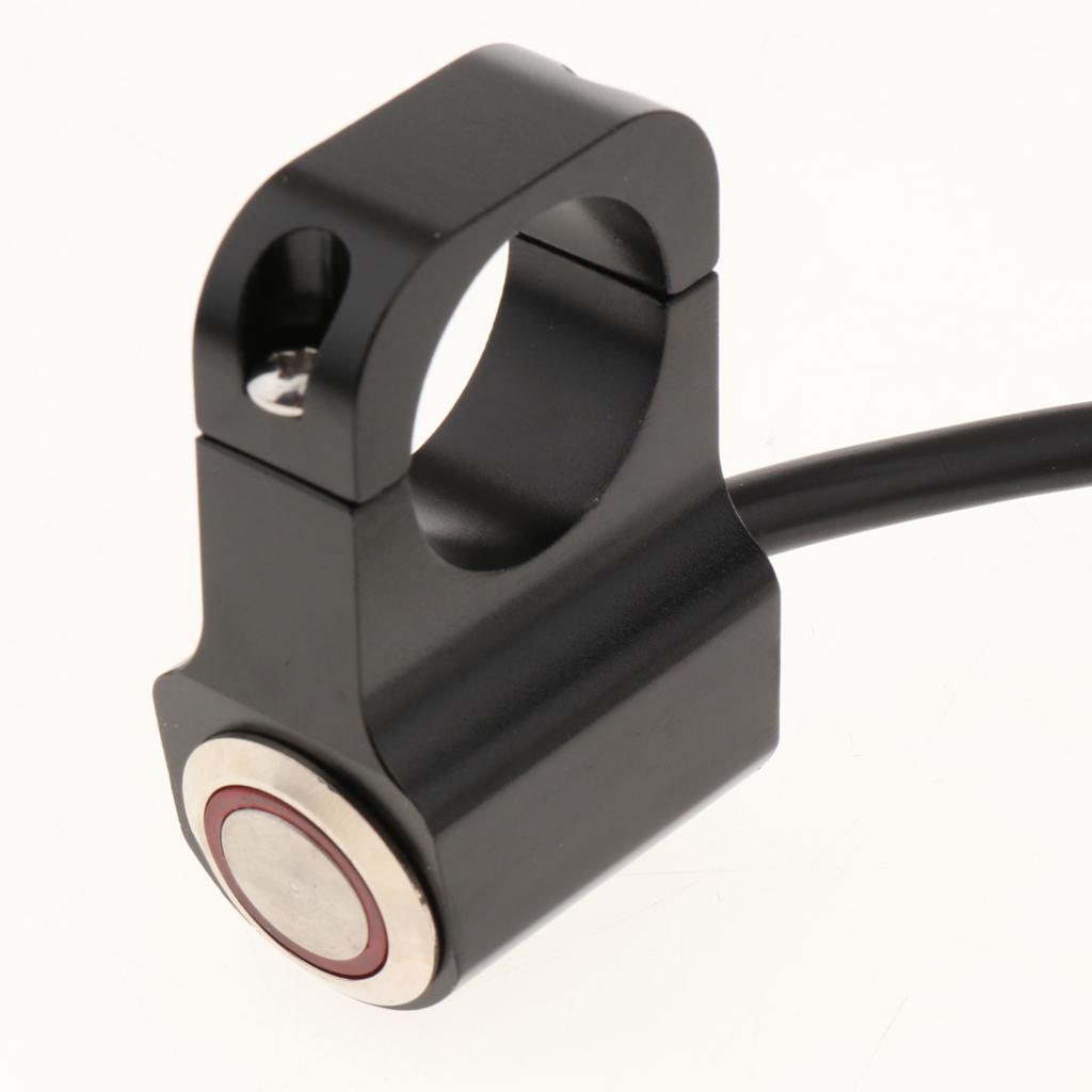 12V Motorcycle ATV 1inch Handlebar Headlight Fog Light On Off Switch Waterproof 25mm - Stainless Steel Black Body