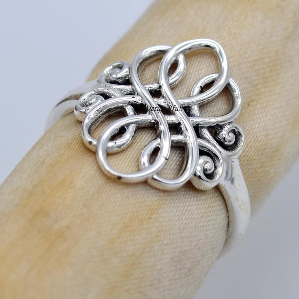 Handmade Silver Solid Ring For Christmas Sale 925 Sterling Silver Women Jewelry