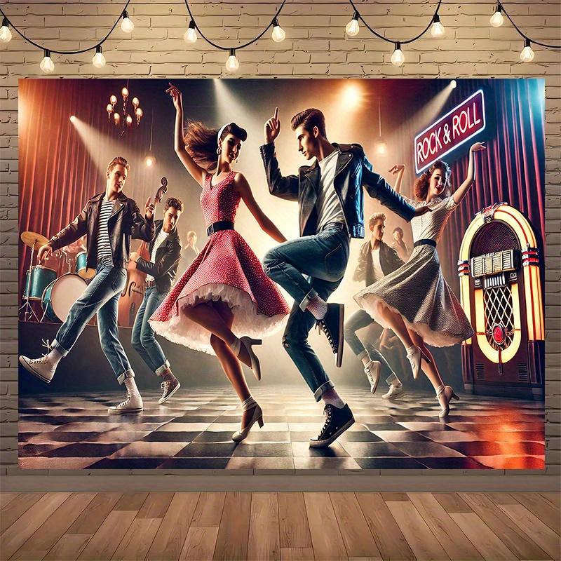 2D flat surface 1-piece American rock dance party backdrop banner suitable for home and studio use