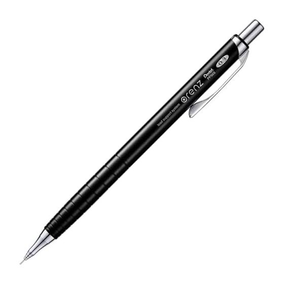 Механический карандаш Pentel Orenz, XPP503-A, 0,3 мм, черный. Оснащена системой Orenz, в которой наконечник выдвигается по мере стачивания грифеля. Неразрушимый даже при мелком