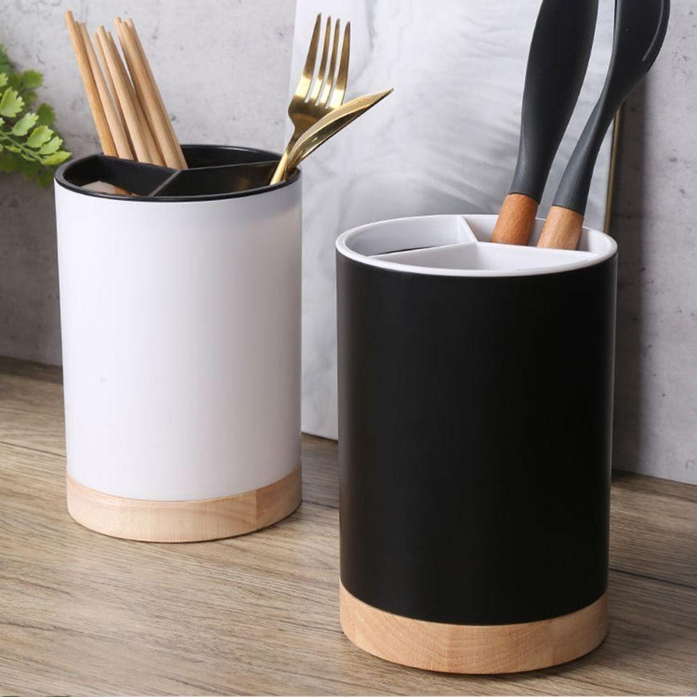 Three Compartments Cutlery Drainer Detachable Design Tableware Storage  Utensil Storage