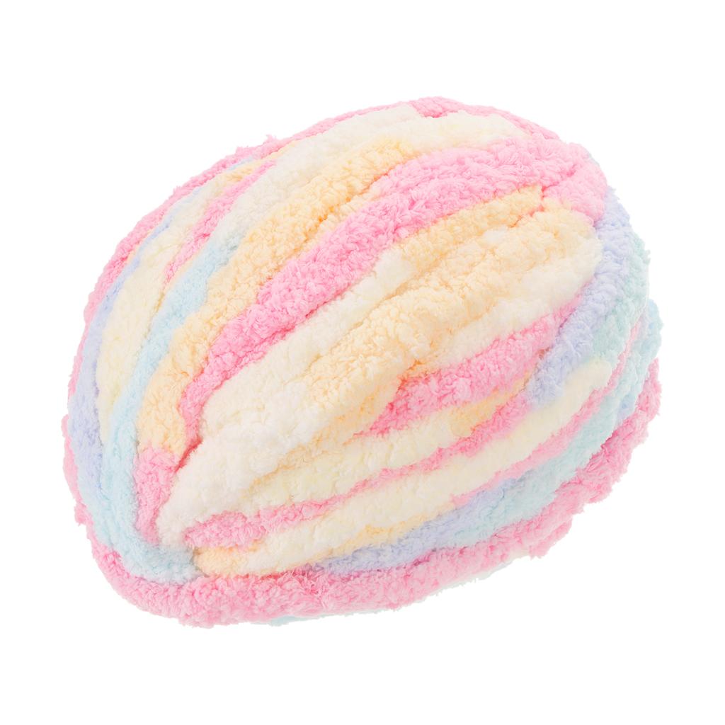 Объемная пряжа Полиэстеровая пряжа для пледа Ручная вязка Сделай сам Толстая шенилловая пряжа для вязания крючком Пледов Сумок Шапок 27м х 2см Смешанный цвет