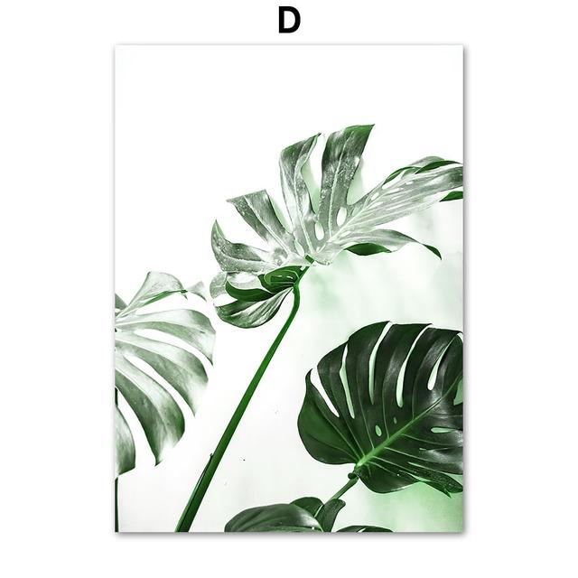Зеленые тропические растения сочные монстера настенная живопись на холсте плакаты на скандинавскую тему и принты настенные панно для декора гостиной