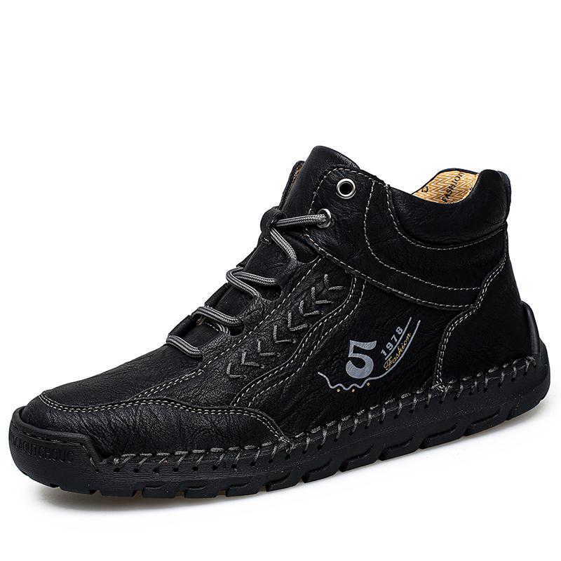 Новые осенние мужские ботинки из натуральной кожи ручной работы, кроссовки с уличным дизайном, мужская дышащая повседневная кожаная обувь, мужские ботильоны, осень, большие размеры