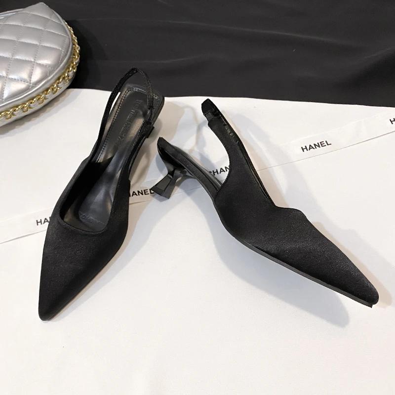 2025 Летние Сандалии Женские Модные Туфли-лодочки с Открытым Носком на Высоком Каблуке Элегантные Вечерние Сандалии Стриптизерши