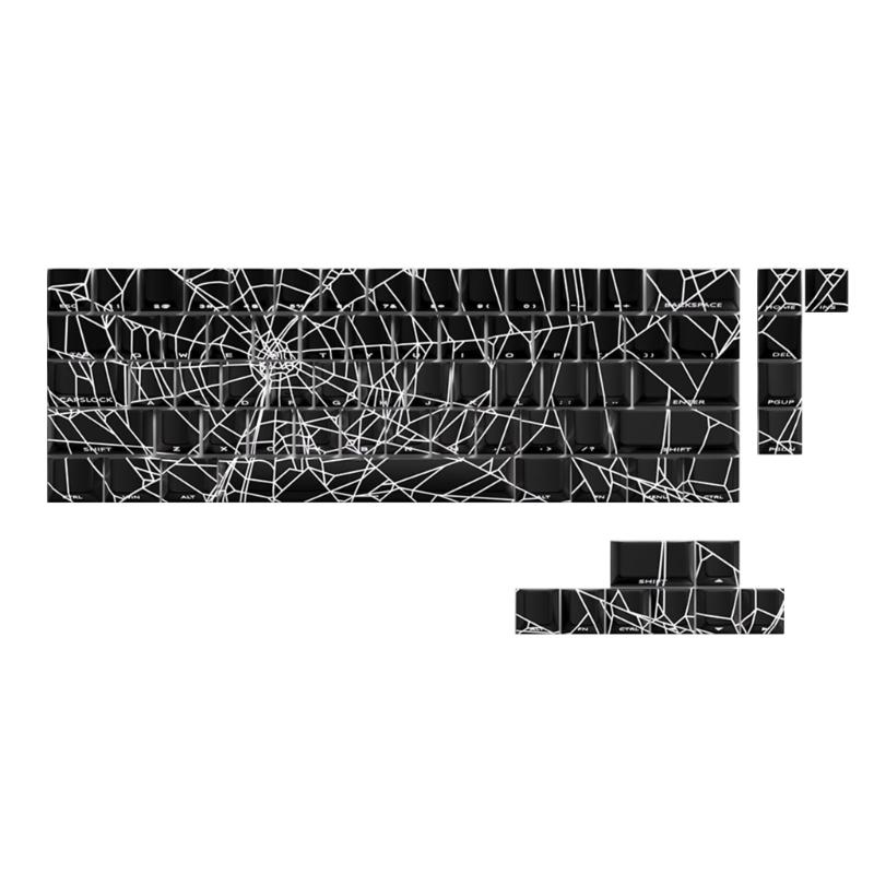 Полупрозрачные кейкапы 64/74 клавиши с боковой печатью «Паутина», просвечивающие при подсветке, для клавиатур 60 61 63 64 65 67 68