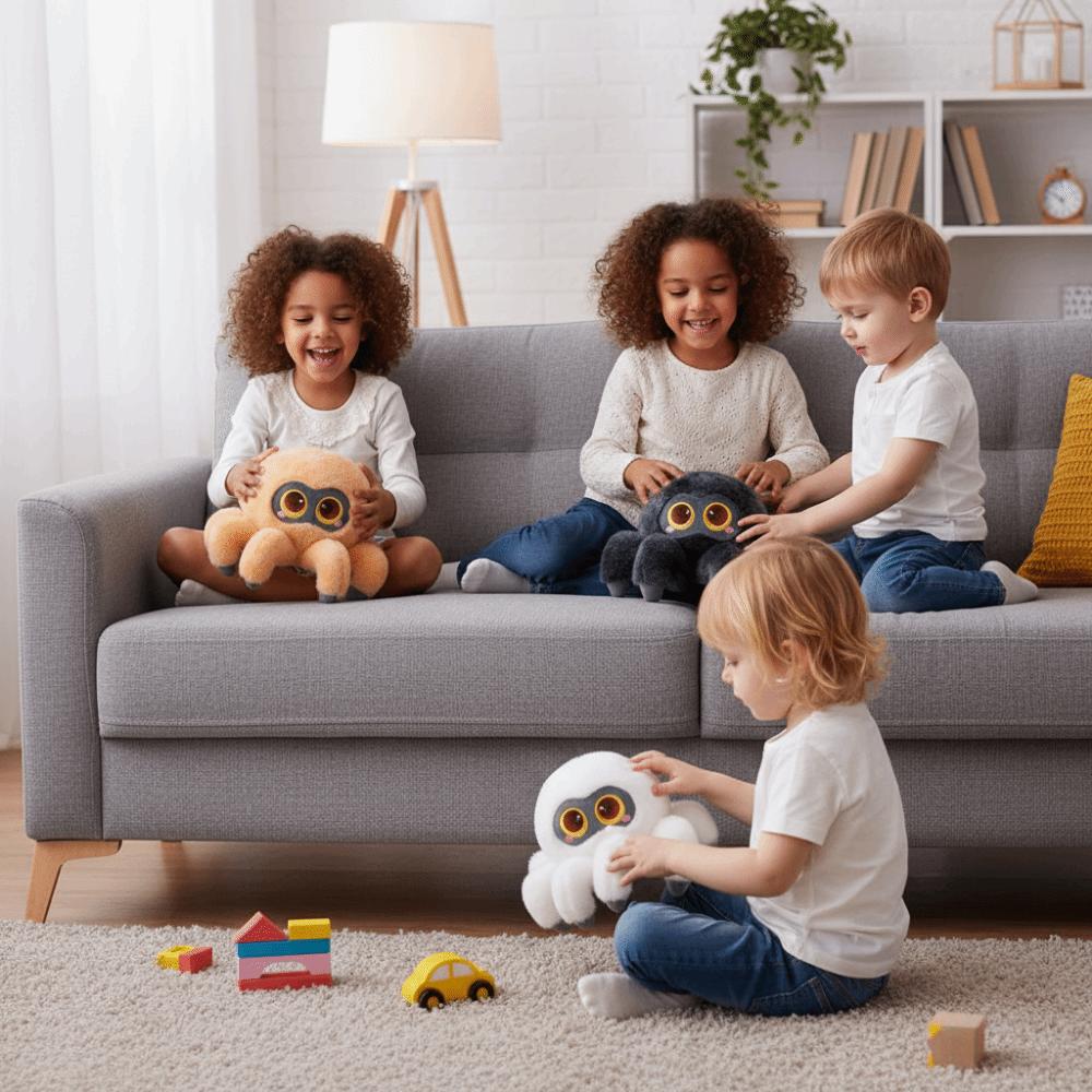 Fluffy Spider Plush Doll Simulation Black Crawling Pet Doll Spider Stuffed Animal  Birthday Parties