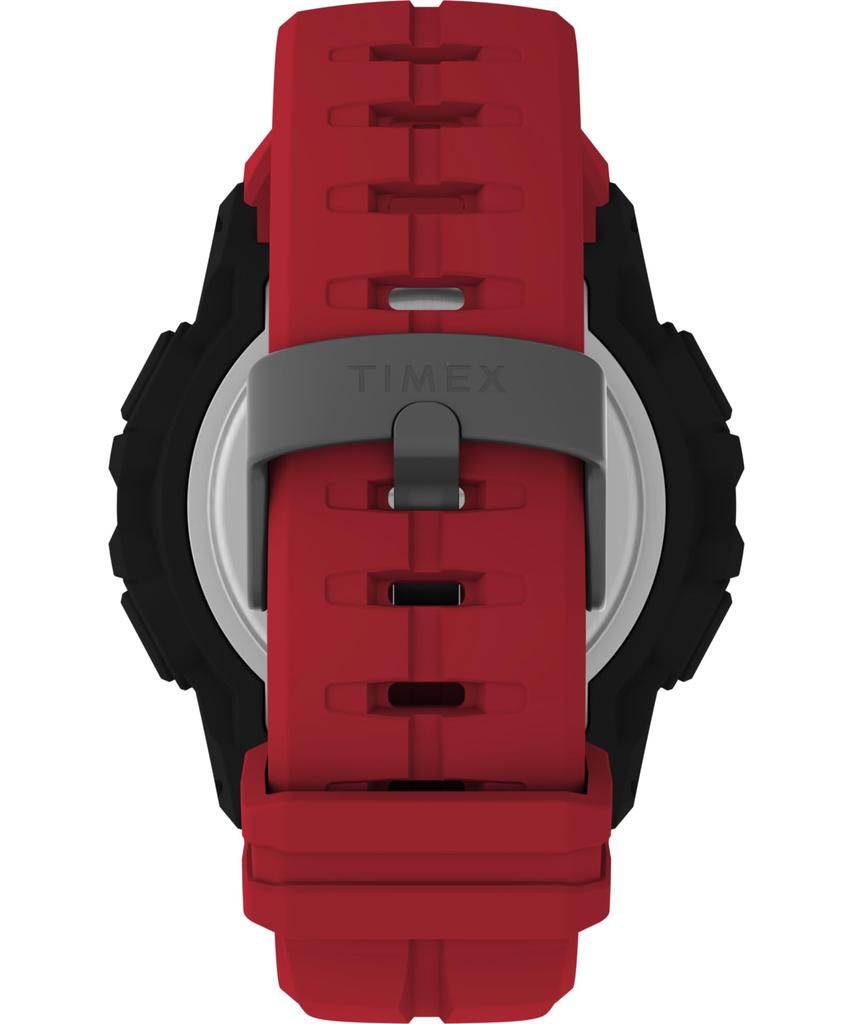 Мужские часы Timex UFC Rush 52 мм — черный ремешок, цифровой циферблат, черный корпус, красный/цифровой/черный. , современное