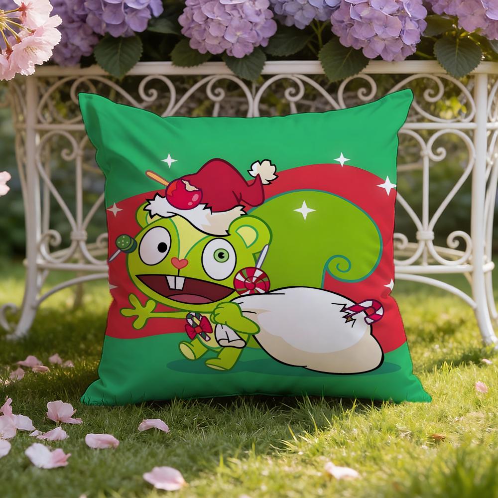 Аниме H-Happy Tree F-Friends Наволочка для подушки Домашняя и автомобильная Двухцелевая наволочка: Двусторонняя конструкция для максимального комфорта