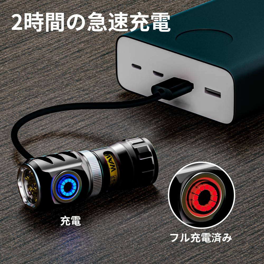 WARSUN FXXF Rechargeable Magnetic Flashlight 1000 and Spinner Function LED Light Compact, High-Brightness Lumens, Malfunction-Proof,