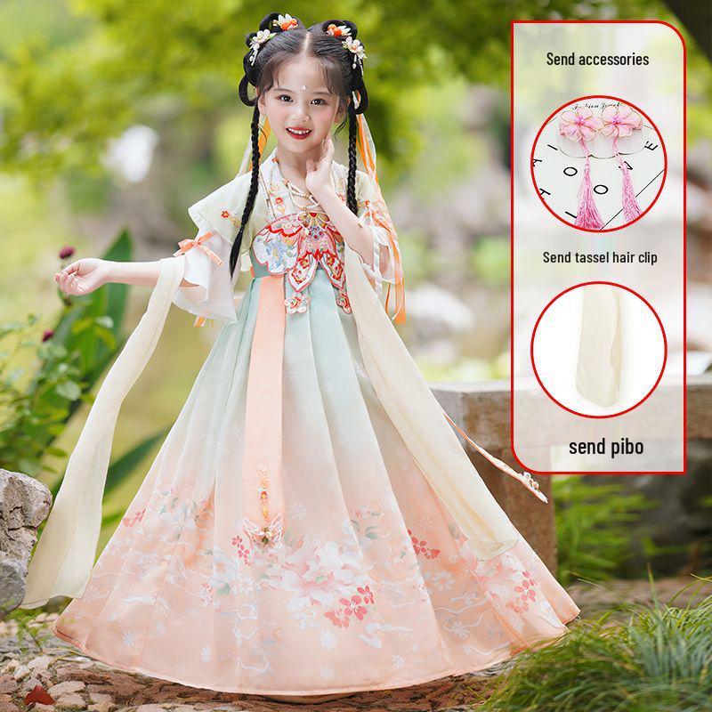 Новое платье-принцесса в стиле Ханьфу 2026 года: Древнекитайский birthday outfit для девочек, вдохновленный феями