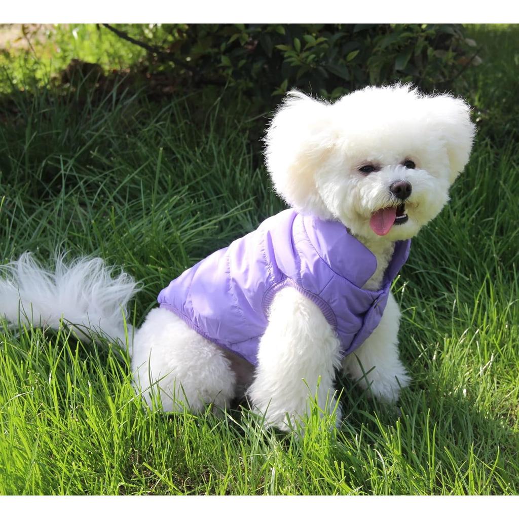 1Piece 2 Layers Fleece Lined Warm Dog Jacket for Puppy Winter Cold Weather,Soft Windproof Small Dog Coat