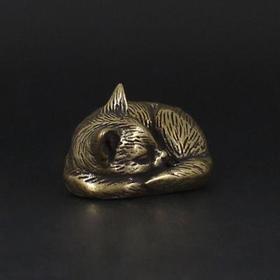 Изделия из латуни, маленькая металлическая статуэтка кошки, милая, креативная, чайная, питомец, изысканная, ретро, фигурки животных, спальня