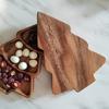Christmas Tree Shaped Wooden Serving Tray Charcuterie Board Compartment Snack Platter for Breakfast Fruits Nuts Holiday Party Home Decor