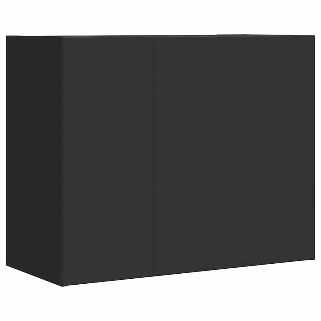 Vidaxl Szafka Wisząca, Czarna, 75X35X60 Cm, Materiał Drewnopochodny