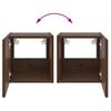 Wall Mounted TV Cabinet with LED Lights Brown Oak Effect 30.5 x 35 x 30 cm
