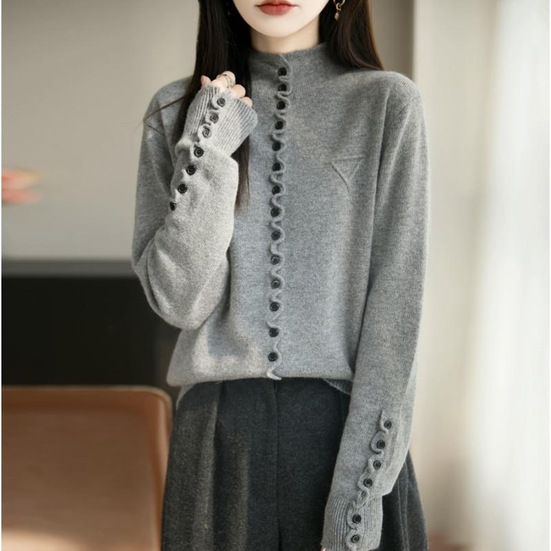 Вязаный свитер для женщин с полувысоким воротником, осенне-зимний, новый, толстый, теплый, базовый свитер