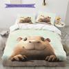 Capybara Pattern Bedding Home Decoration Birthday Gift (1 * duvet cover + 2 * pillowcase, without core)