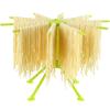 Foldable Pasta Drying Rack, Plastic Collapsible Spaghetti Hanger Noodle Dryer Stand with 10 Bar Handles for Homemade Fresh Pasta