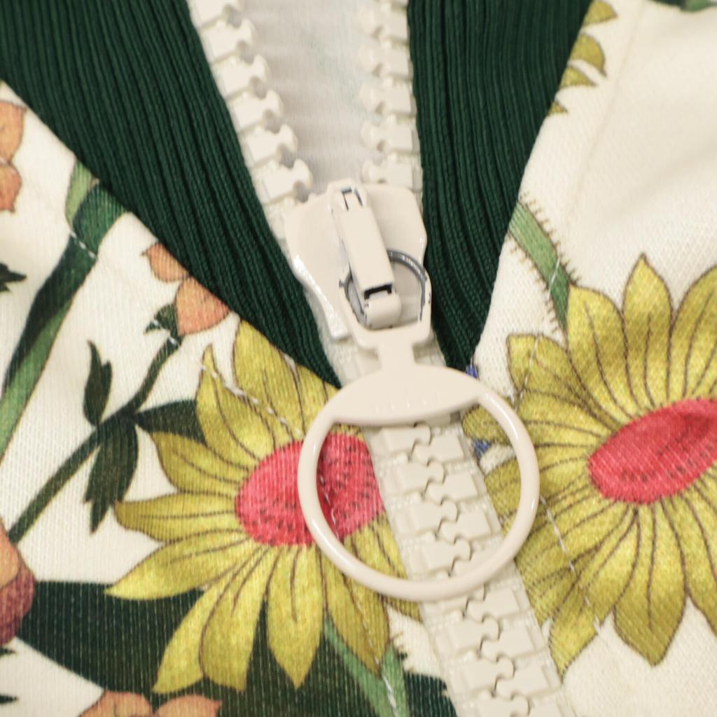 Gucci 479538 17AW White Flower Print Frill Leaf Jersey Dress Dress XS green/whiteUsed