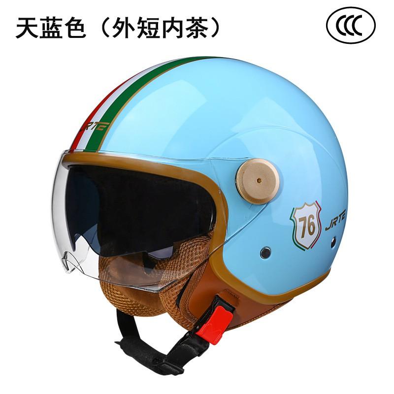 Open Face Motorcycle Helmet Men Women ABS Full Protection Dual Visor All Season Retro Style