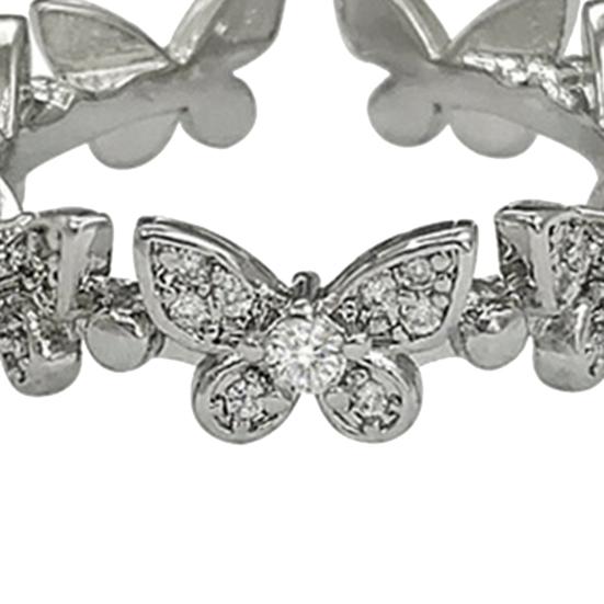 Кольцо на палец с бабочками, открывающееся ювелирное изделие, регулируемое кольцо в корейском стиле для помолвки