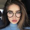 Anti Blue Light Black Clear Glasses Frame Women Fashion Round Transparent Trendy Optical Eyeglasses for Ladies Oversize Eyewear
