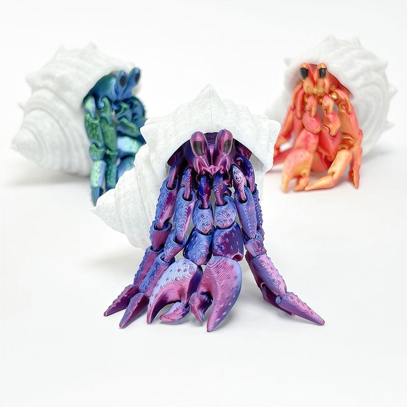 Шарнирная модель рака-отшельника, 3D-печать, подвижные суставы, крутой настольный креативный орнамент, забавное украшение для дома, комнаты, поделки, произведение искусства