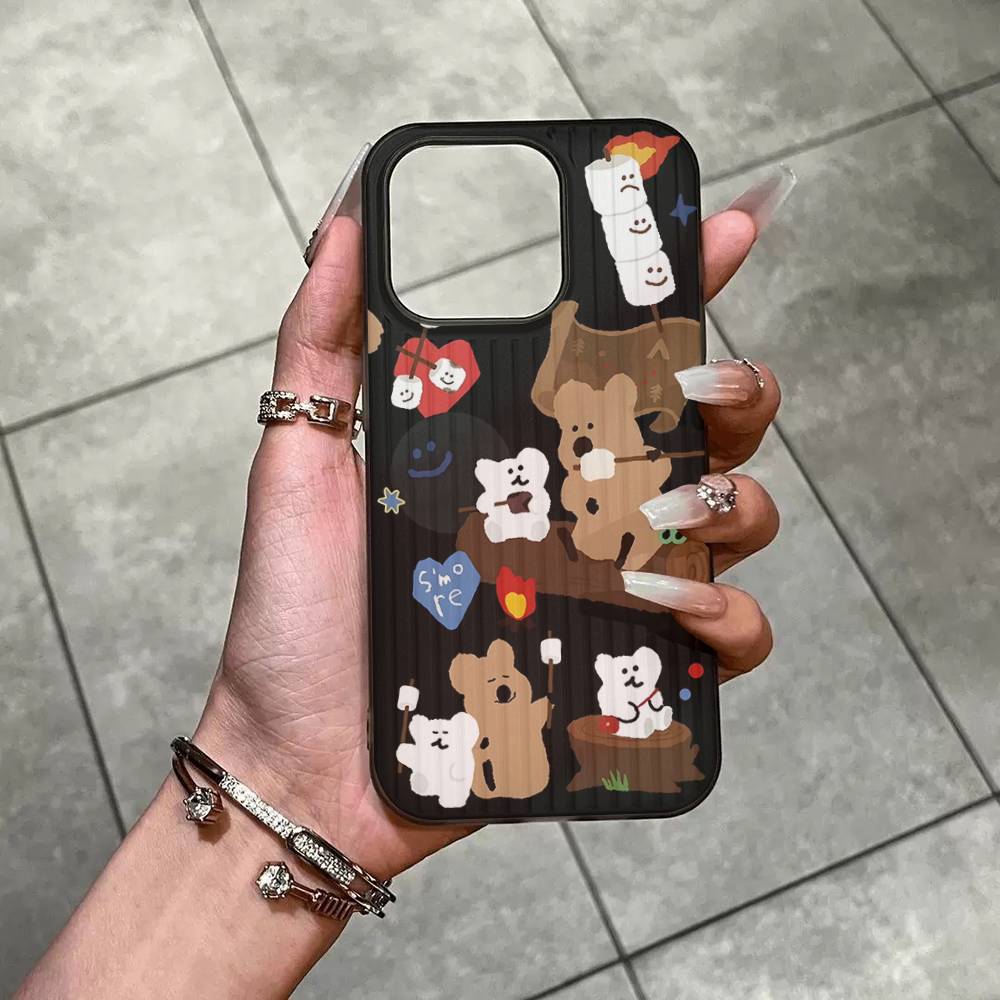 Cute Bear Quokkas Magsafe For IPhone 16 15 11 12 13 14 17 Pro Max PLUS Pro Soft Corrugated Silicone Back Phone Case