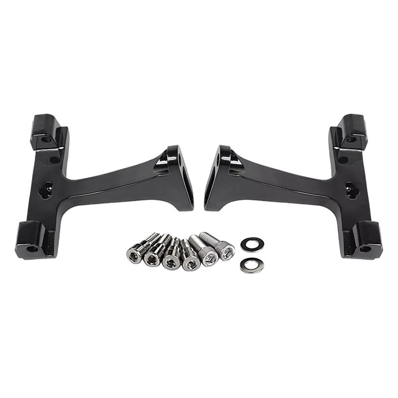 Black Passenger Floorboard Mount Bracket For Street Glide Road King FLHR