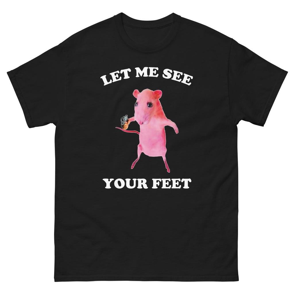 Let Me See Your Feet Shirt | Funny Rat Meme Tee | Y2K Internet Humor T-Shirt | Cute Rodent Graphic Shirt