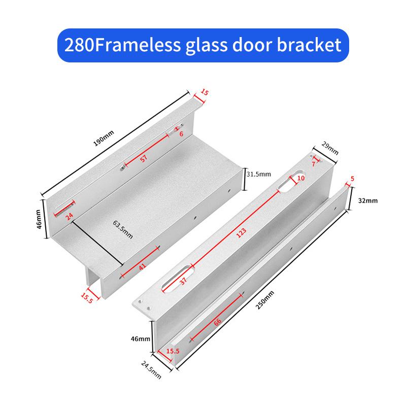 280kg Electric Magnetic EM Maglock Door Lock Bracket Frameless Glass Door Access Control Magnetic Lock Bracket