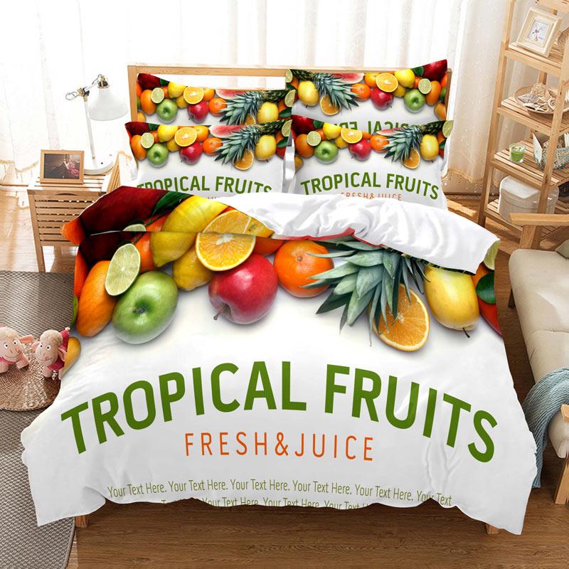 Комплект пододеяльников с 3D-принтом «Фрукты», «Лимон», «Апельсин», «Клубника», «Вишня», «Королева», «Дети», «Мальчики», «Девочки», «Подростки», комплект постельного белья из полиэстера