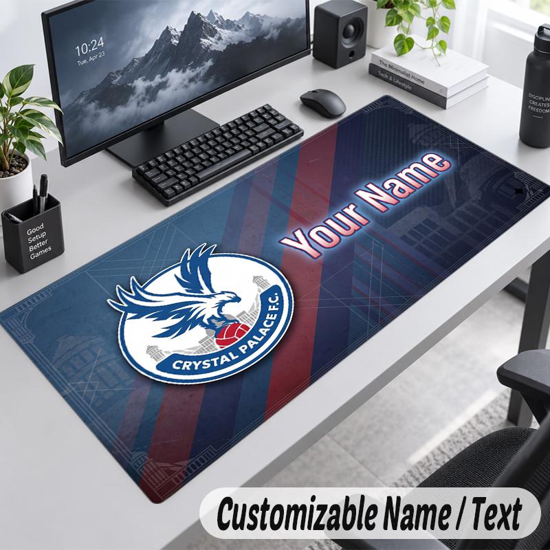 Custom Name Text Mouse Pad Crystal Palace Personalized Desk Pad For Work And Gaming