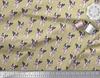 Soimoi Japan Crepe Satin Fabric Bow & Boston Terrier Dog Print Fabric by the Metre 42 Inch