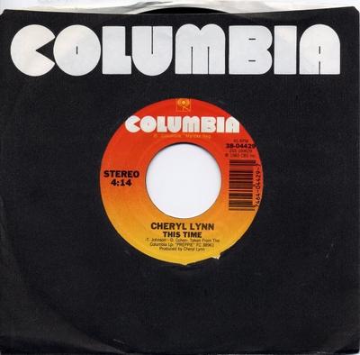 7-дюймовая пластинка CHERYL LYNN - This Time 3804429 Columbia 1983 США Танцевальная и электронная музыка Б/у