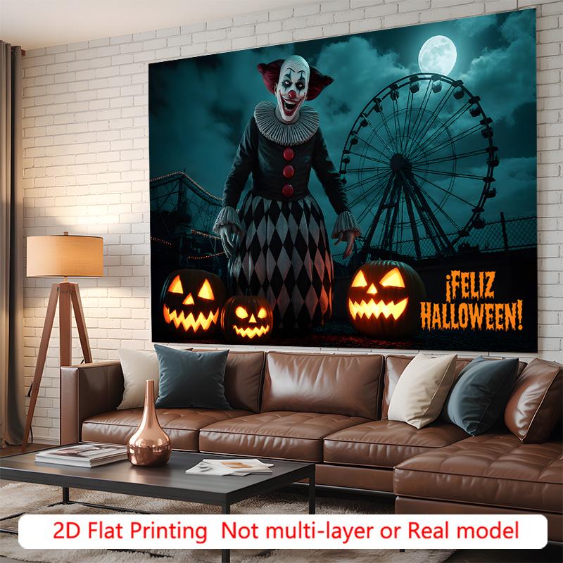 Party Backdrop Halloween Flat Spooky Clown Event Backdrop Decoration Party Decor