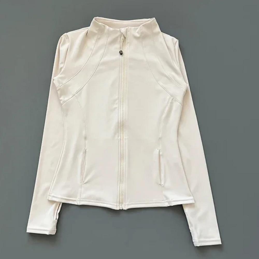 Quick Dry Stand Up Collar Fitness Jacket For Women Slim-Fit Zipper Yoga Wear Long Sleeve Breathable Running Sports Cycling Top