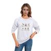 Women's Casual  Raglan O-neck Long Sleeve Halloween Print Top