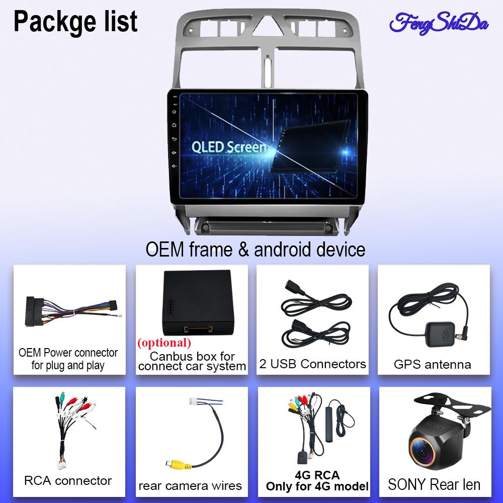 Android 14 Car QLED Screen For Peugeot 307 307CC 307SW 2002-2013 Auto Radio Multimedia Player GPS Navigation No 2din DVD 7862