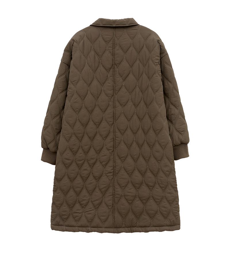 Женское ретро аргайл хлопковое миди зимнее пальто - Свободная повседневная куртка с лацканами