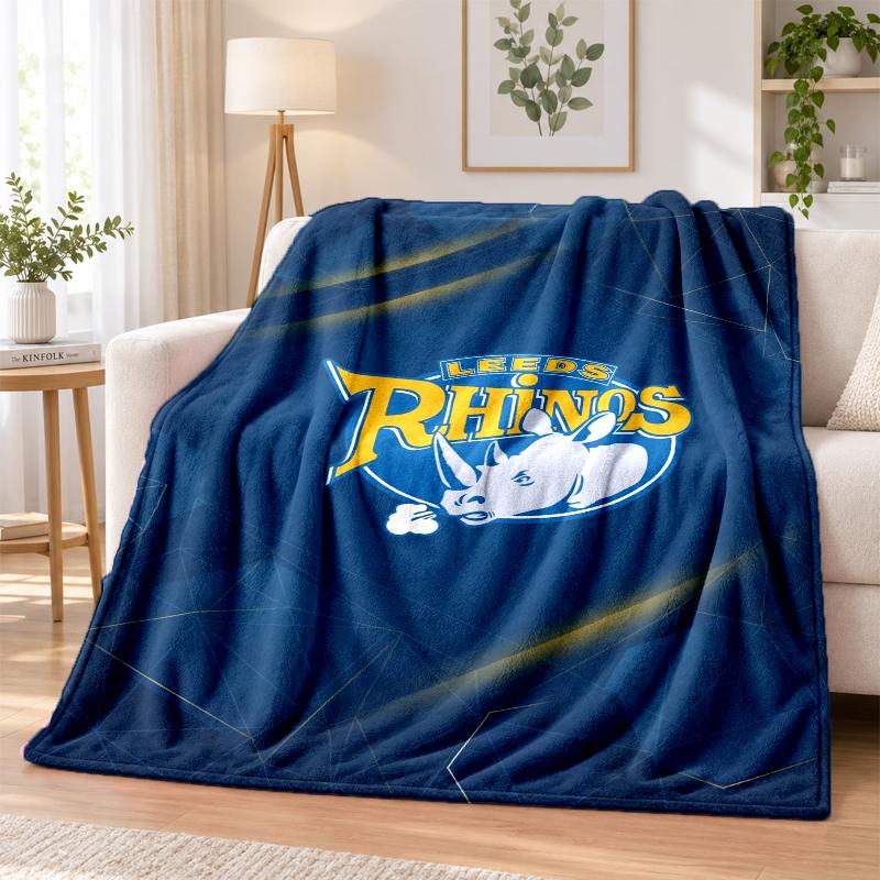 Фланелевое одеяло с принтом Leeds Rhinos, теплое и уютное, плед для кровати, для домашнего декора