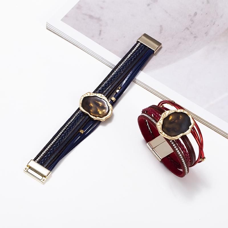 Handmade Leather Bracelet for Women Boho Jewelry Accessories