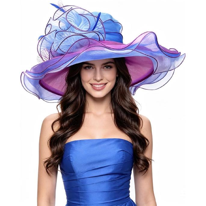 SAFERIN Women's Organza Church Kentucky Derby Fascinator Bridal Tea Party Wedding Hat