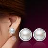 Womens Vintage Korean Fashion Elegant Anti-allergy 925 Silver Plated Mini Simple Pearl Ear Stud Ladies Earrings Female Ear Jewelry Christmas Gifts