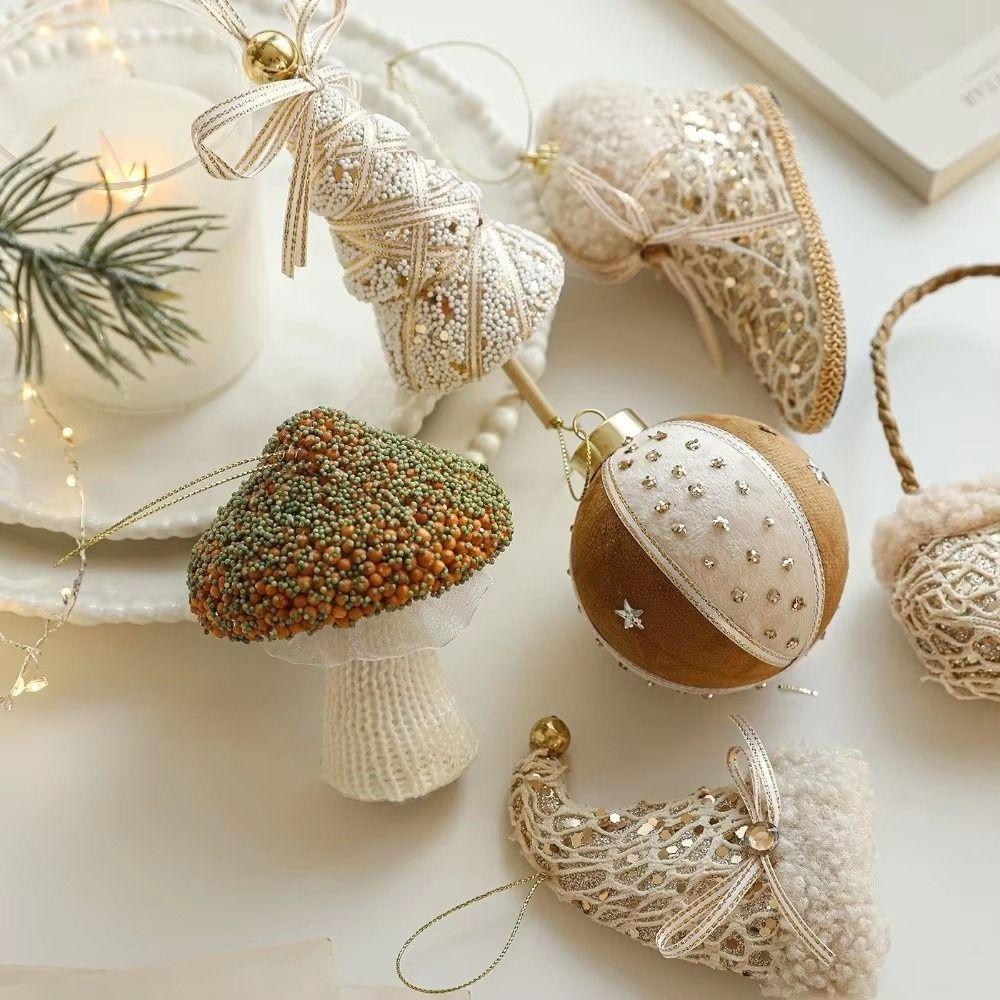 Glitter Christmas Hanging Decoration Vintage Christmas Tree Hanging Pendants Christmas Party