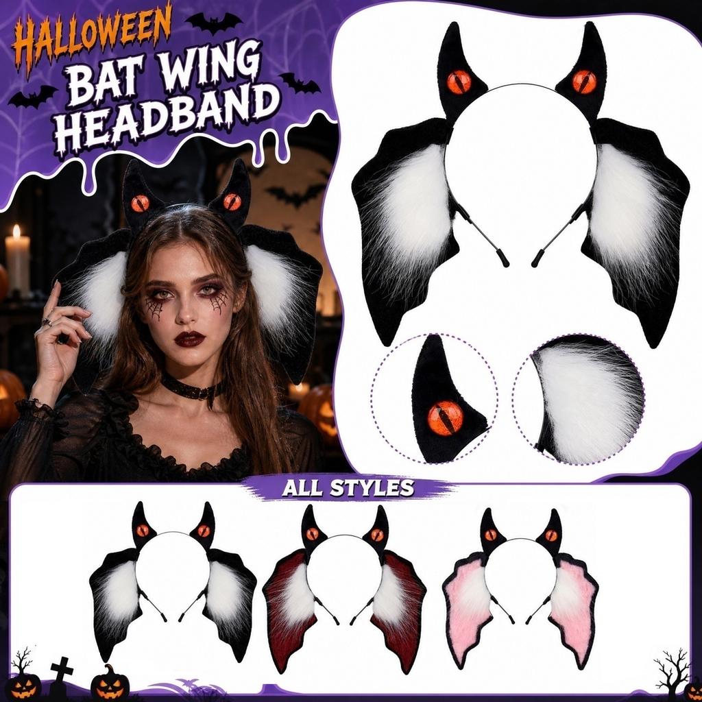 Halloween Ear Headband Dark Gothic Cosplay Hair Accessory for Costume Party