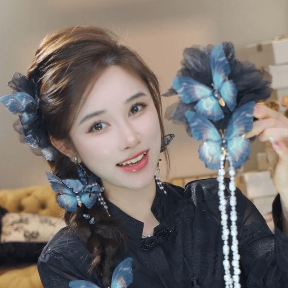 Beads Moonlight Tulle Shark Clips Large Size Ancient Style Hairgrips  Daily